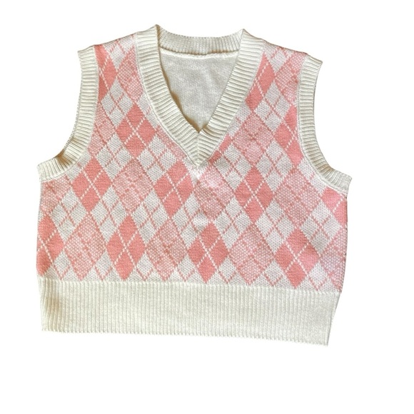 SHEIN Sweaters - Argyle Pattern Vneck Sweater Vest